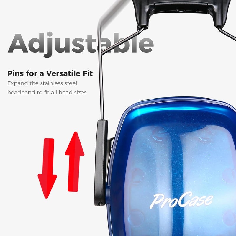 Procase Noise Cancelling Ear Muffs SNR 33dB, Ear Hearing Protection Headphones for Adults, Sound Proof Ear Defenders for Work, Mowing, Shooters Shooting Gun Range, Construction -Crystalnavy - Image 2